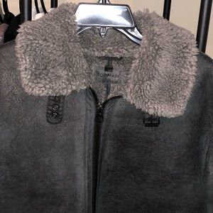 ***SOLD*** Grey Overdyed Faux Shearling Jacket